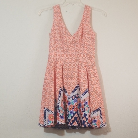 Dresses & Skirts - Ark & Co Deep Coral and Floral above knee dress